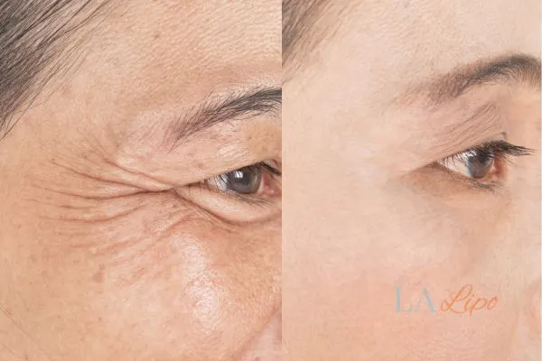 Before and after results of woman - HI-fu wrinkles reduction treatment South Woodford
